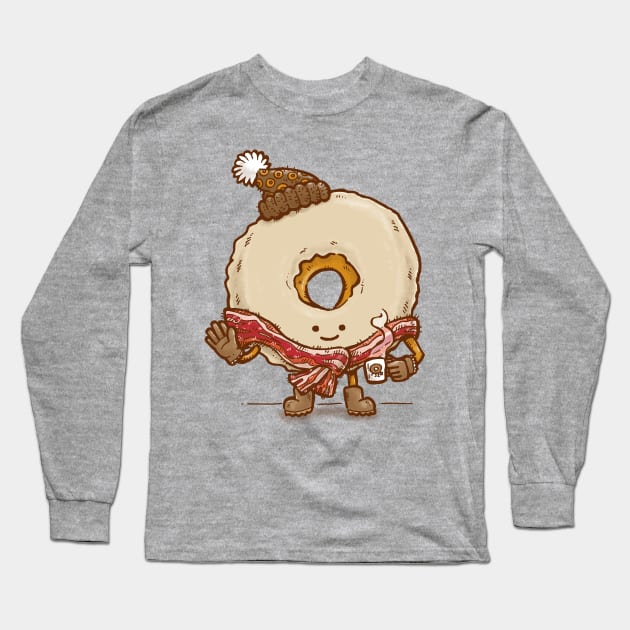 Bacon Scarf Maple Donut Long Sleeve T-Shirt by nickv47